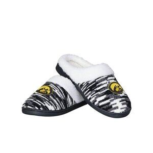 NEW FOCO Iowa Hawkeyes Sherpa Lined Slippers Colorblend Cup Sole - Womens Small